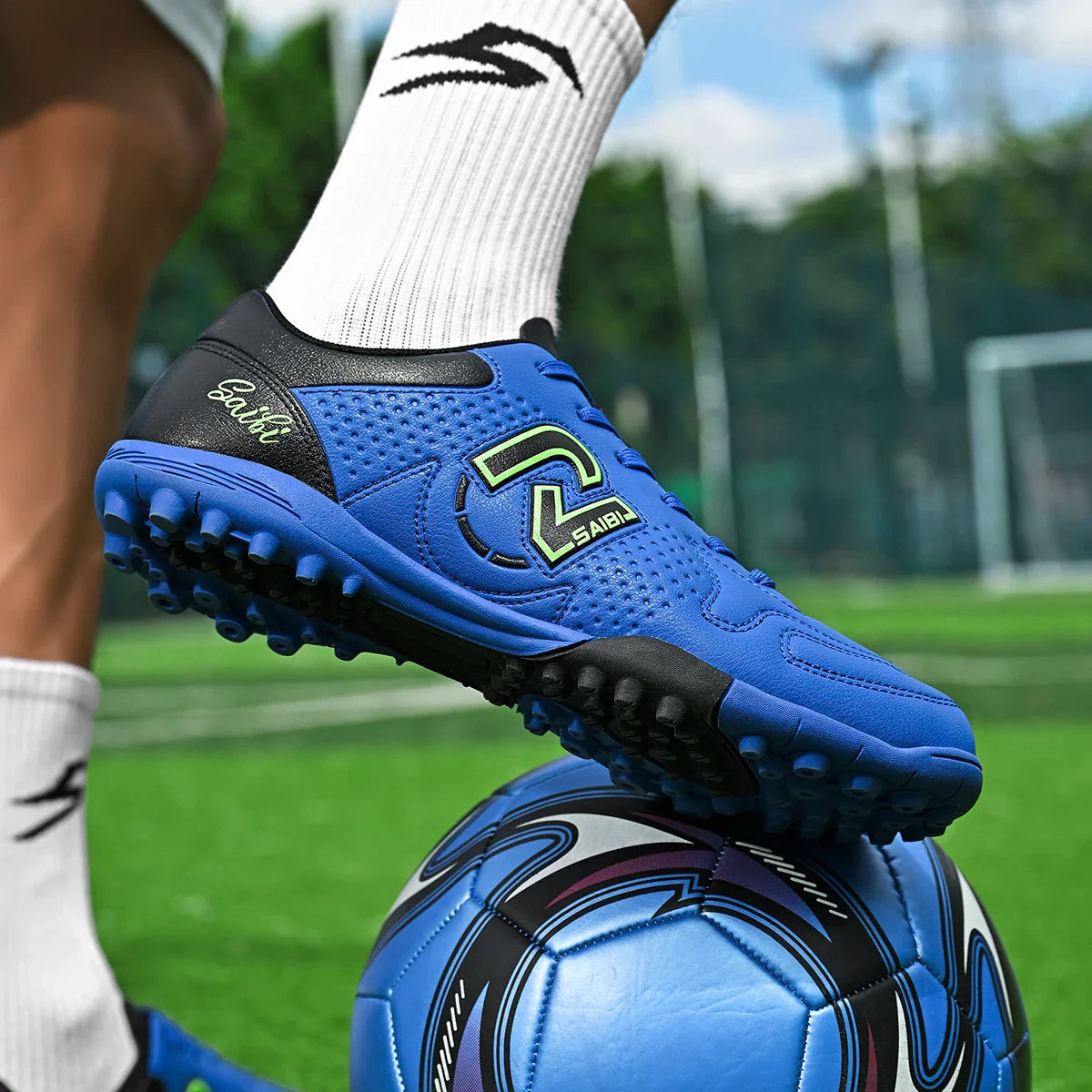 TF Turf Soccer Cleats for Kids Youth Men Women Breathable Non-Slip Training Shoes with PU Fabric Rubber Sole