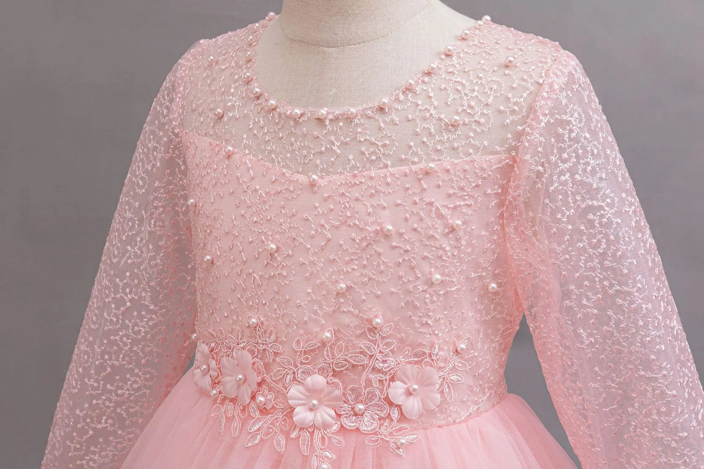 New Flower Girl Wedding White Lace Dress Elegant Girl Beauty Pageant Princess Long Dress 4-12-year-old Summer Children's Clothin