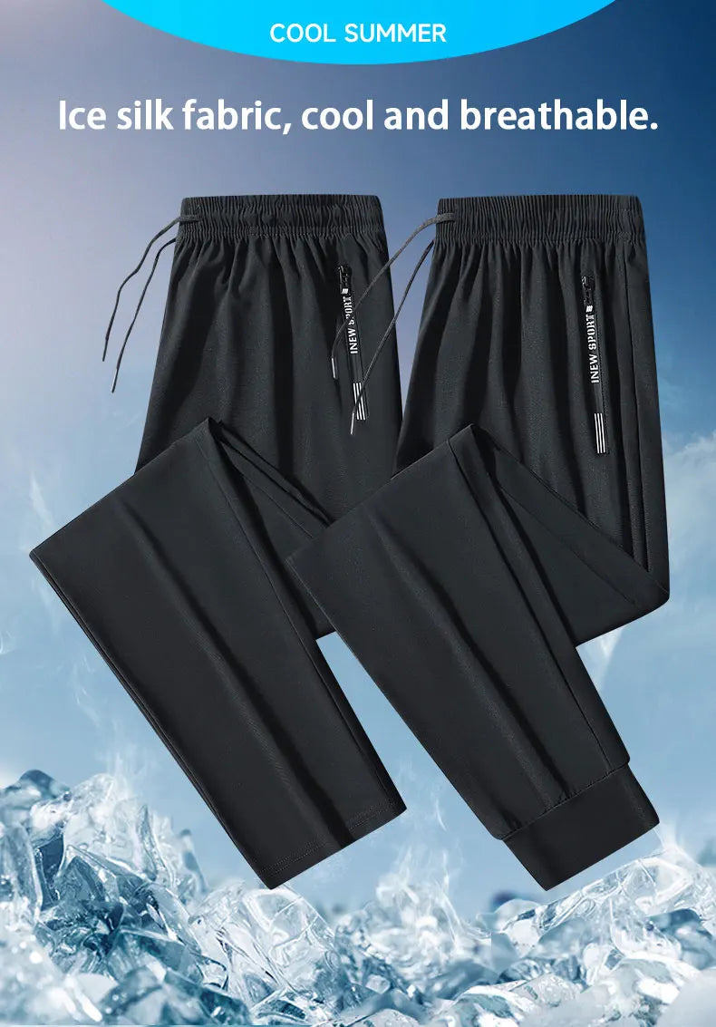 Running Pants Summer Breathable Fitness Sports Trousers Jogging Daily Casual Sports Pants Men  Ultra-thin Ice Silk Cool Pants