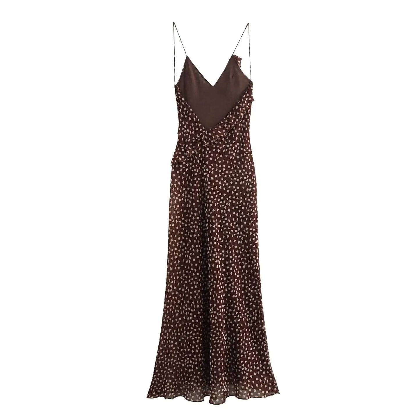 Women's Clothing European And American Style Fashionable Simple Layered Decoration Polka Dot Sleeveless Suspender Dress