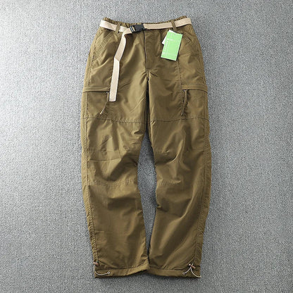 Waterproof Windproof Fleece-Lined Outdoor Pants Men's Straight-Leg Casual Trousers With Multiple Pockets For Winter