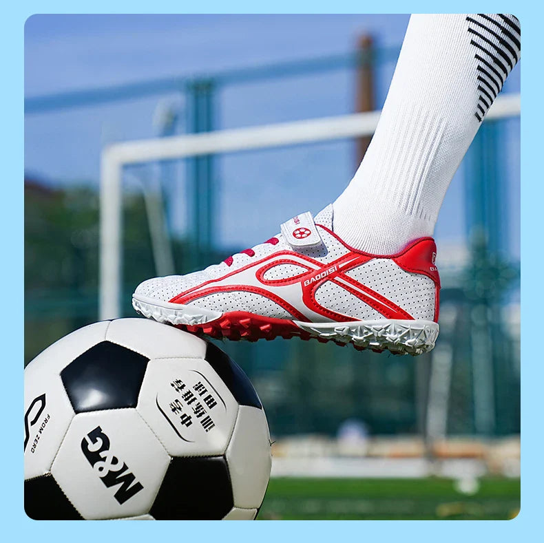Kids Unisex Soccer Shoes Boys Grils Football Boots Non-Slip Training Indoor Outdoor Athletic Shoes Breathable Ultralight Sports