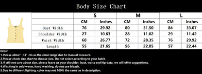 Vintage Casual Chic Yellow Women Cami Tops Solid Single Breasted Sleeveless Vest Fashion 2025 Spring Summer Holiday Tops