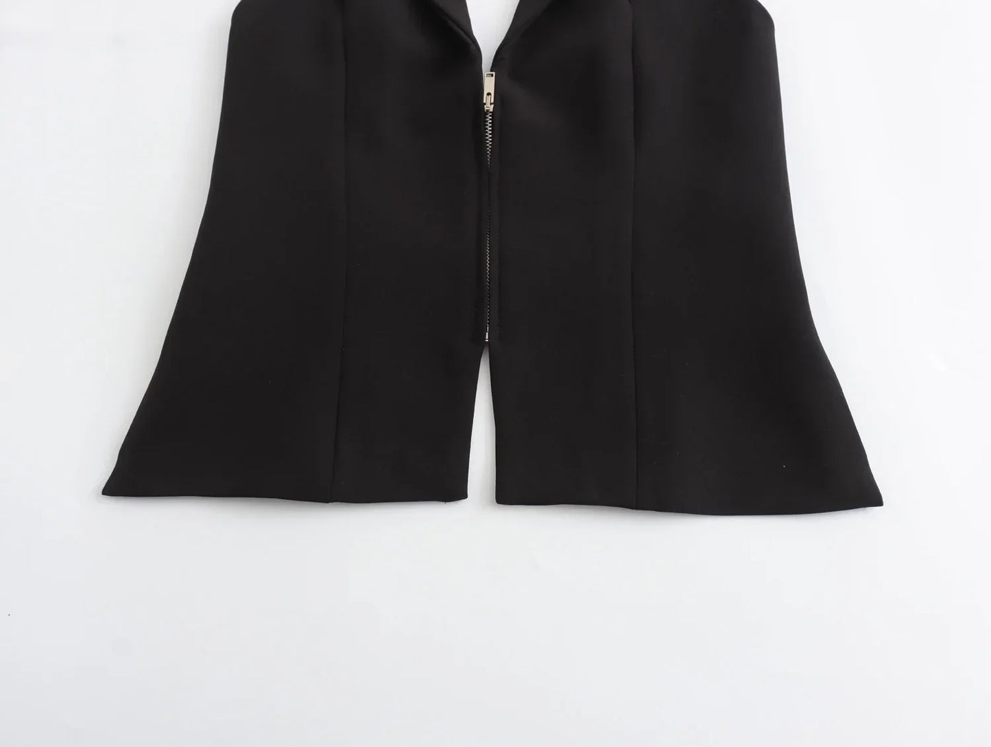 2025 Summer Women’s Sleeveless Zip Front Vest | Lapel Waistcoat for Office Casual Outing | Black/White Daily Versatile