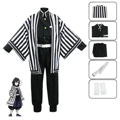 Anime Kimetsu No Yaiba Iguro Obanai Kimono Uniform Anime Pruik Cosplay Kostuum Halloween Feest