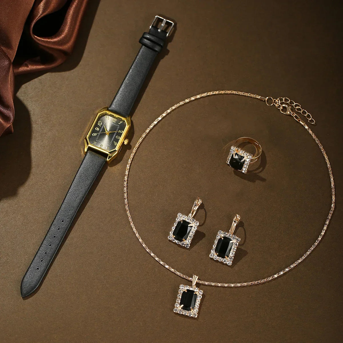 6/5/1PCS Luxury Fashion Square Women's Watches Brand Ladies Quartz Wristwatch Jewelry Set Classic Simple Watch Relógios Feminino