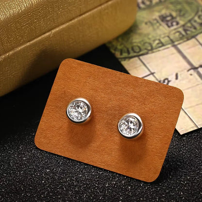 2 in 1 Round Bubble Full D Color Moissanite Stud Earrings for Women 925 Silver All Diamond Earring Pierced Ear Fine Jewelry