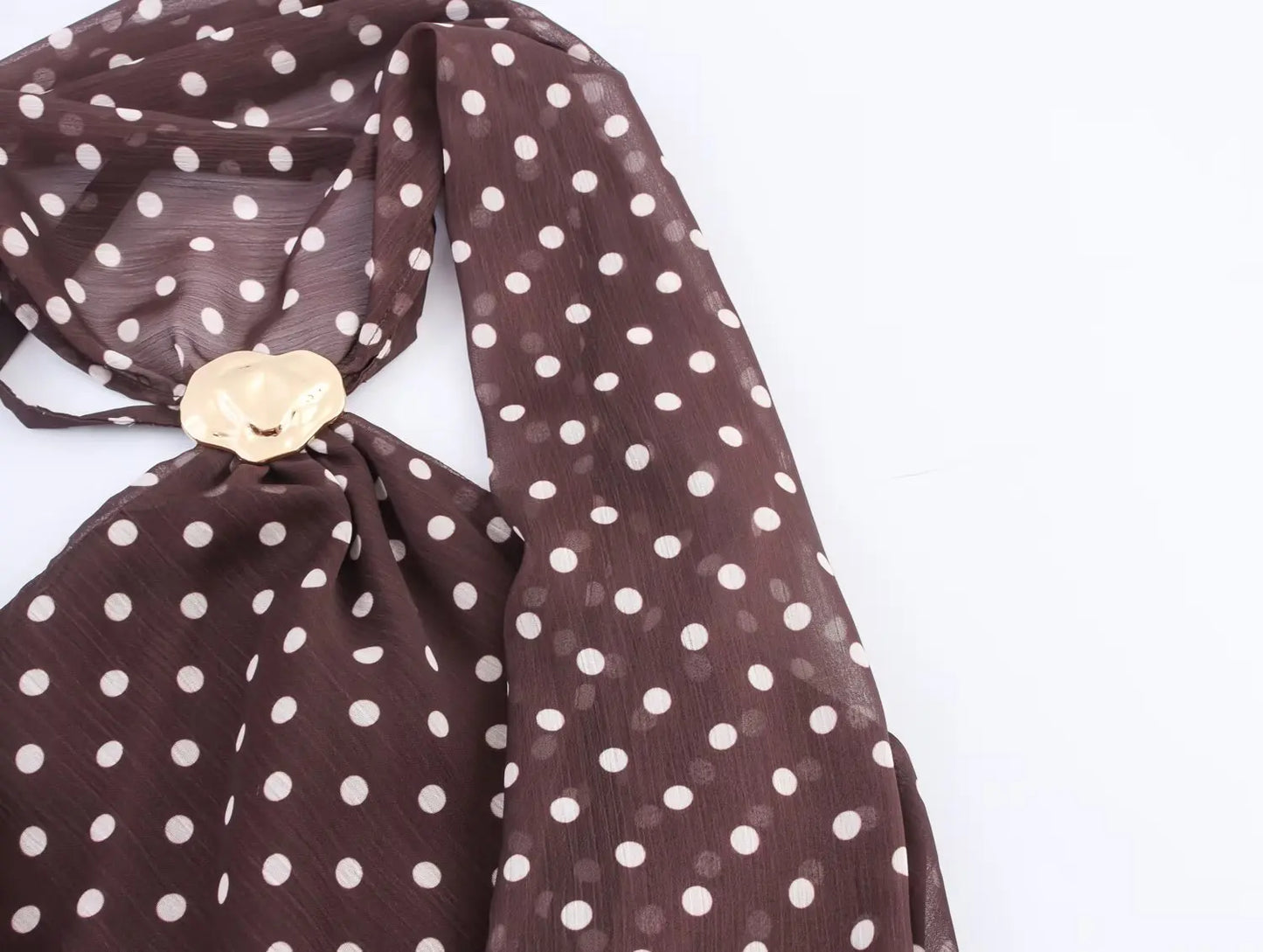 2025 New Women's Clothing European and American Style Versatile Backless Suspender Polka Dot Halter Neck Top