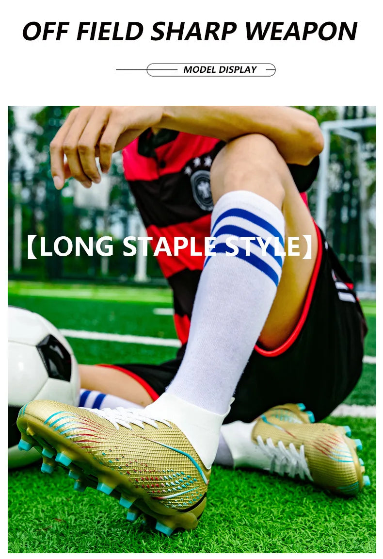 New 33-46 Large Football Boots Children Youth High Quality Football Shoes Outdoor Training Professional Competition Footwear