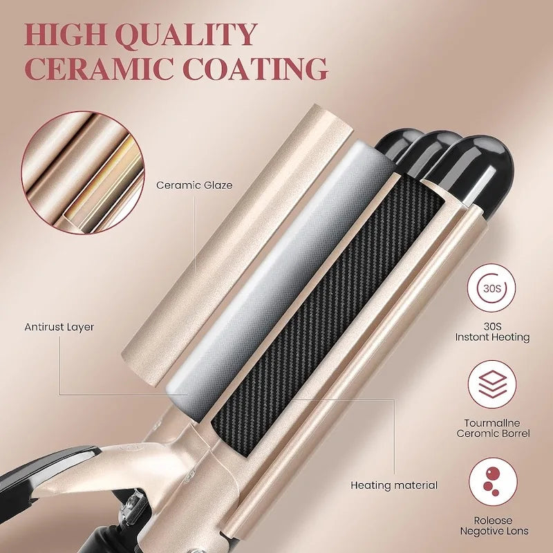 Hot Selling Three Tube Curling Stick Egg Roll Fluffy Thin Curling Stick Waver Hair Curler 3 Barrel Hair Curler