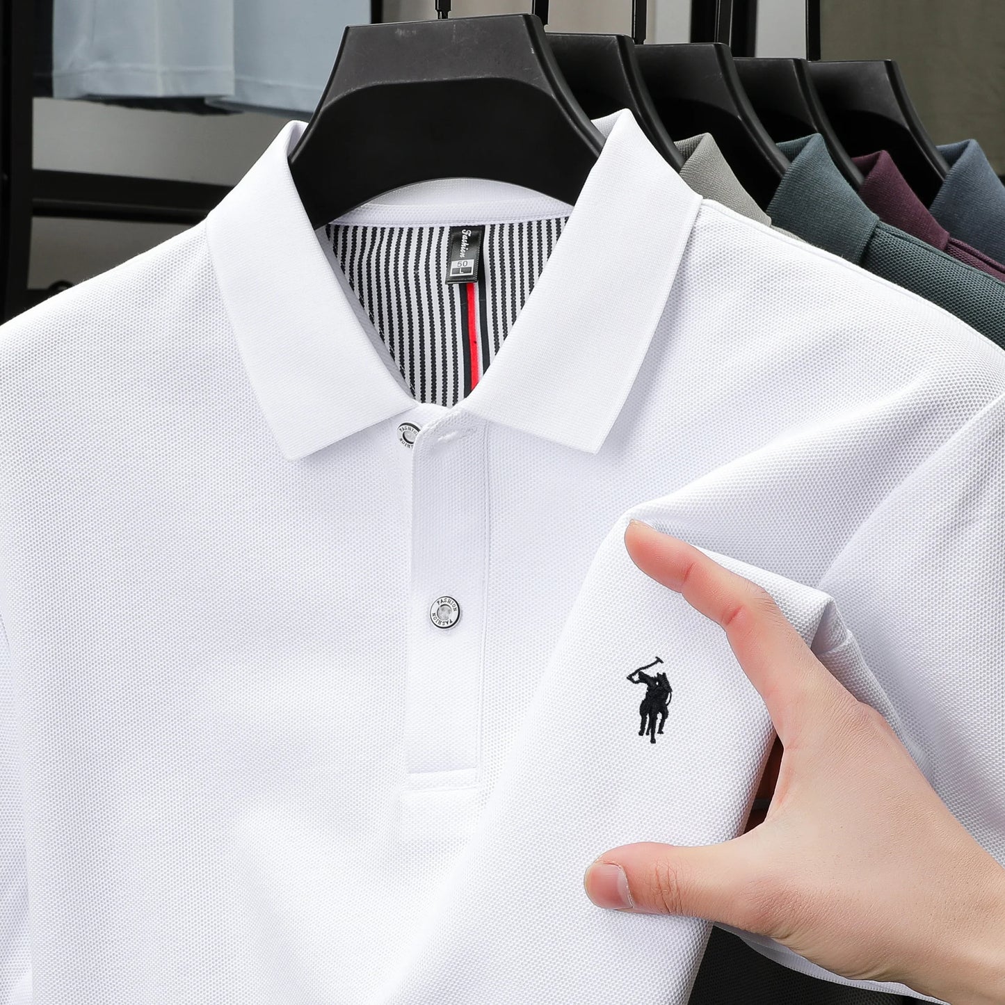 Luxury autumn and winter new Paul brand exquisite embroidered T-shirt high-end mens brand business casual comfortable polo shirt