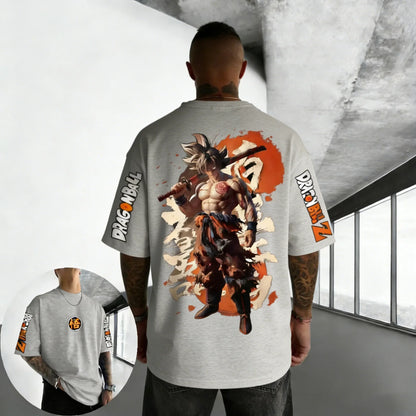 Oversized Cotton T-shirt Summer New Goku Printed Neutral Street Hip Hop Loose Casual Short Sleeve Top