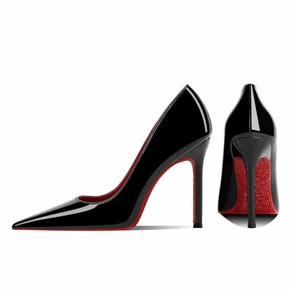 Women's heels 2025 New Luxury Brand Pumps Red Bottom Pointed Toe Rhinestone High Heels Elegant Stiletto Party Prom Ladies Shoes