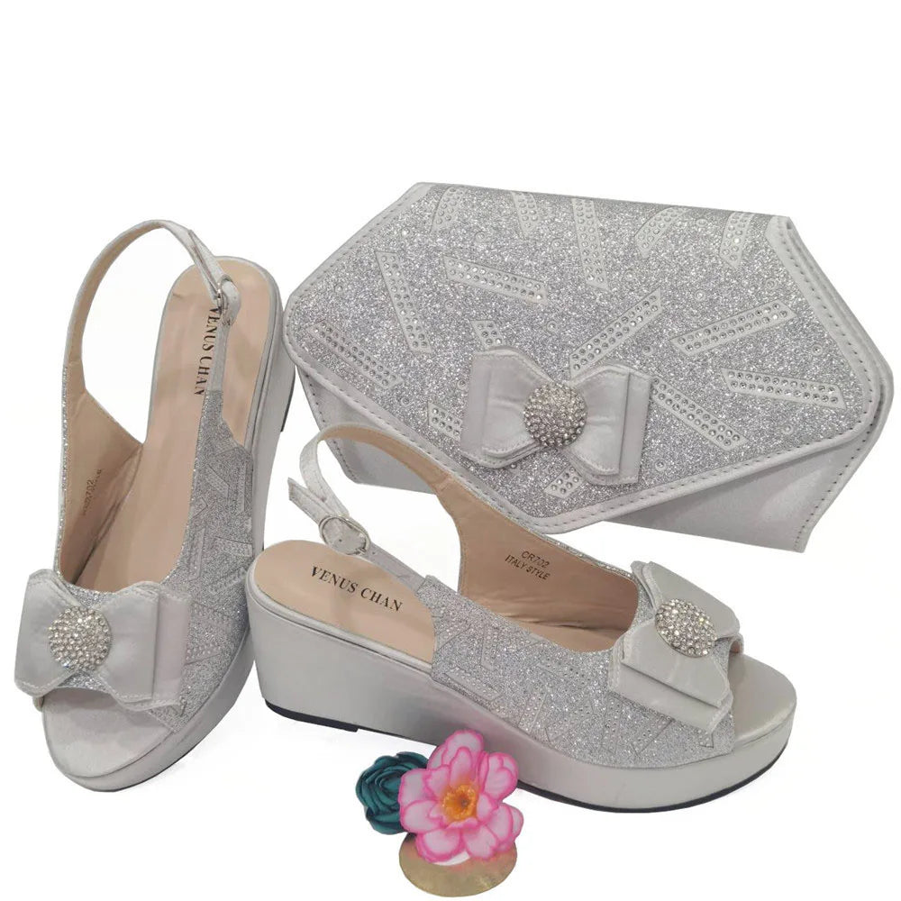 Sapatos e bolsas italianos combinando 2024, festa feminina de salto para cor café, design italiano, casamento, sapatos de tamanho maior