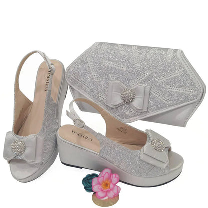 Sapatos e bolsas italianos combinando 2024, festa feminina de salto para cor café, design italiano, casamento, sapatos de tamanho maior