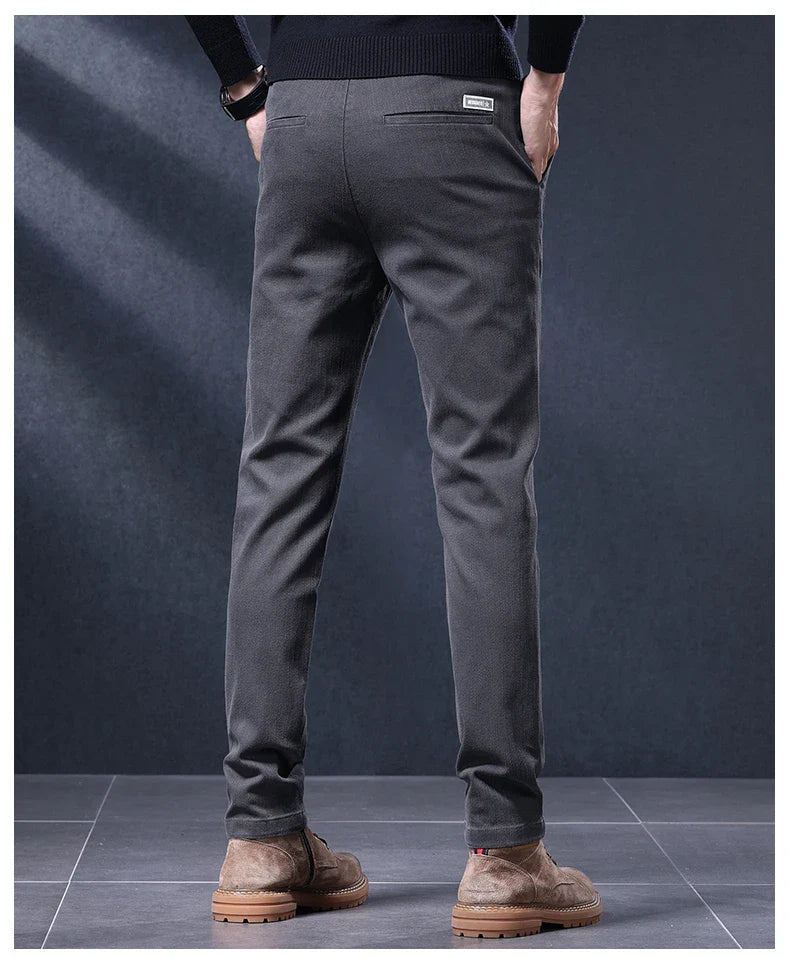 Classic Slim Fit Mens Casual Pants Breathable Straight Stretch Korean Business Trousers Spring Autumn New Fashion Male Clothing