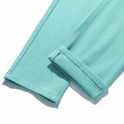 Calça Jeans Masculina Slim Elástica Colorida Estilo Coreano Primavera Outono Macia Confortável Casual Reta Denim Streetwear