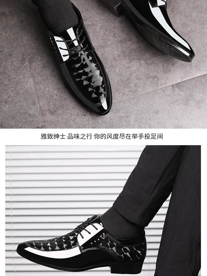 Oxfords Leather Men's Shoes Casual Dress Men Lace Up Breathable Formal Office for Man Big Size 38-48 Flats 2024