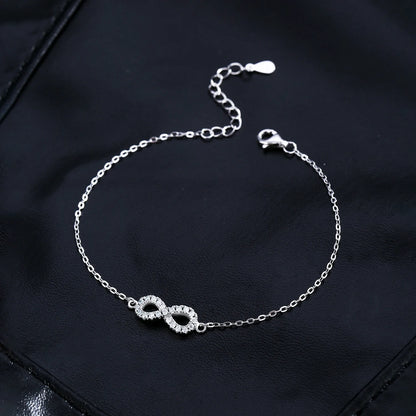 D Color Moissanite Lab Created Diamond Bracelet 925 Sterling Silver Romantic Exquisite Infinity Love For Women Jewelry