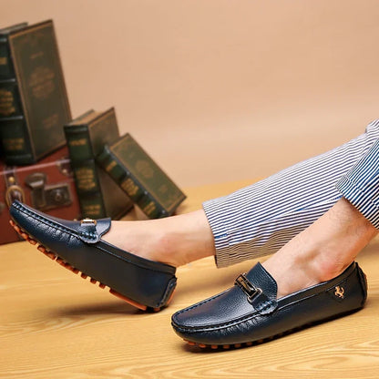 Shoes Men Handmade PU Leather Loafer Casual Driving Flats Slip-on Shoes Luxury Comfy Moccasins White Loafers Shoes for Men