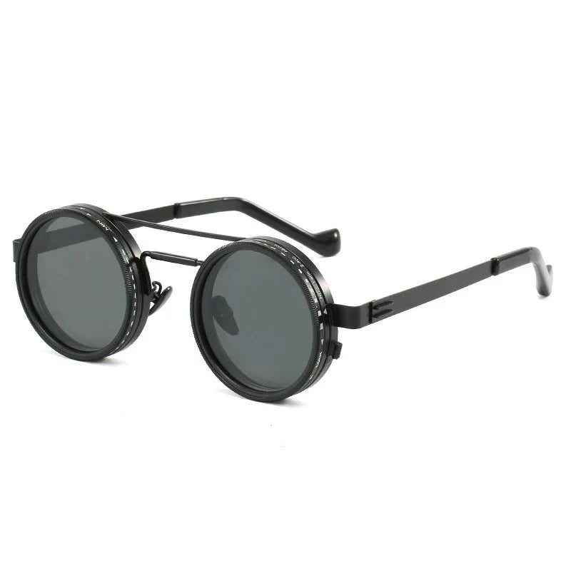 Metal Round Punk ND9-level Adjustable Dimming Sunglasses Women Polarized UV400 Fashion Men Outdoor Sun Glasses