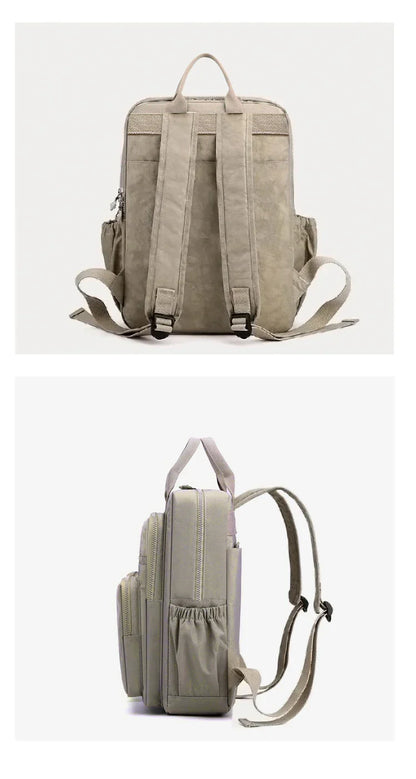 Fashion Woman Backpack Waterproof Nylon Soft Handle Solid Multi-pocket Travel Zipper Feminina School Bags Laptop Backpack