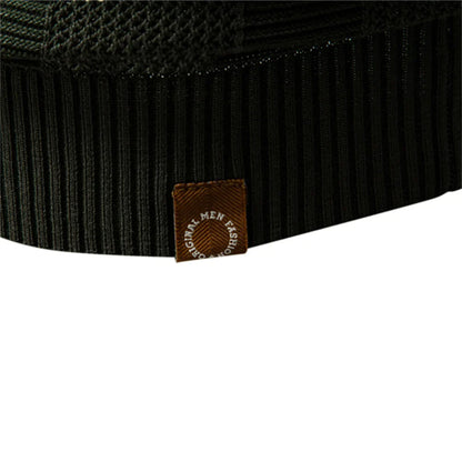 2025 Men's Solid & Striped Mesh Polo Shirt - Breathable Knit Casual Top with Turn-Down Collar