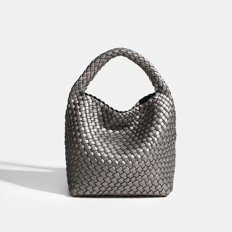 Designer bag Luxury 2024 woman bag Brand New Product PU Small size hand-woven bucket bag High quality Women's handbag