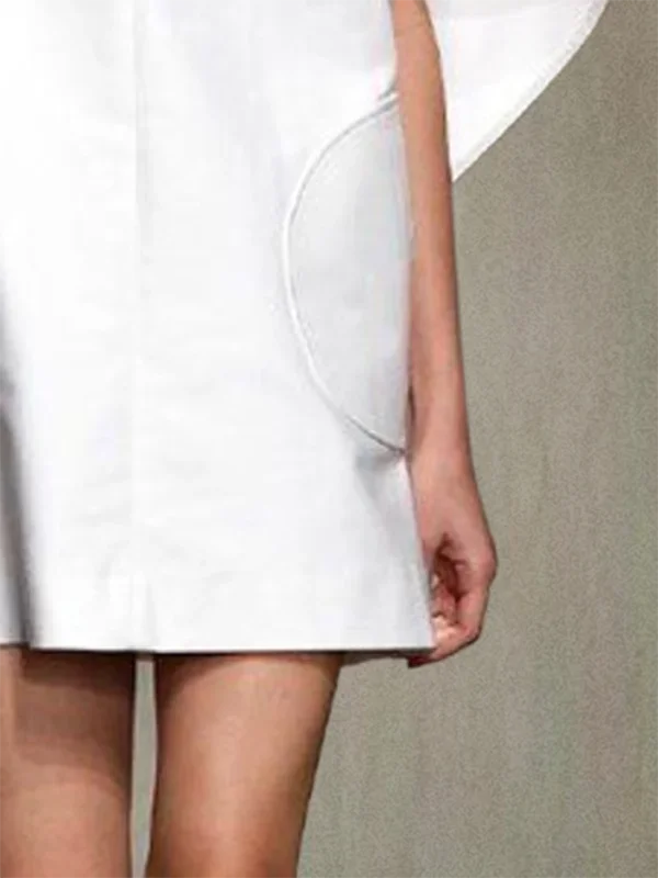 Fashion Black White Color Short Dress For Women 2025 New Spring Deep V-neck Half Sleeves Loose Prom Party Mini Dresses