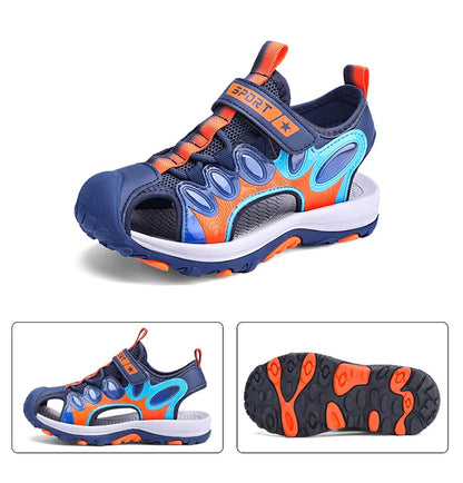 Summer Sport Sandals for Children's 5-16 Years Boys Breathable Anti-Slip Beach Water Shoes Outdoor Anti-Bump Walking Sandails