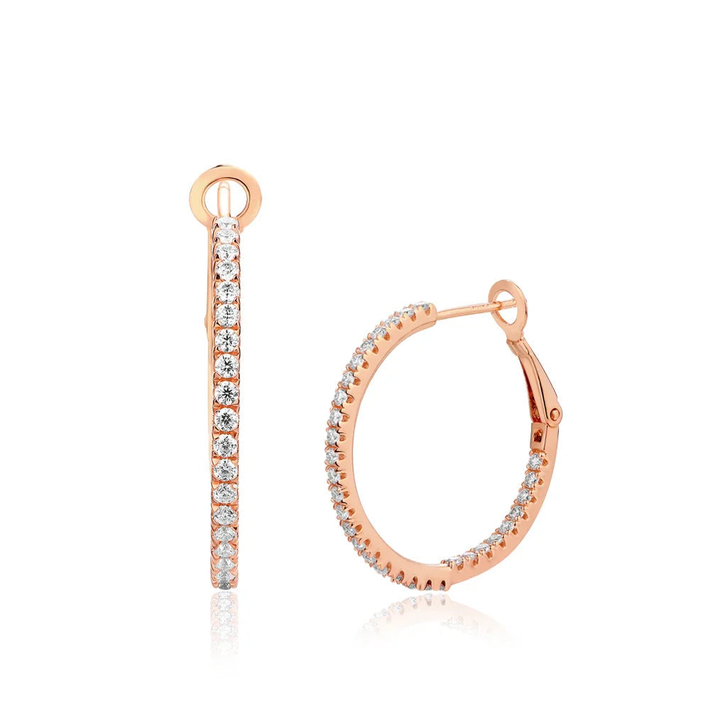 Moissanite Hoop Earrings for Women 1.5mm D Color 925 Sterling Silver Plated Yellow Diamond Earring Wedding Fine Jewelry