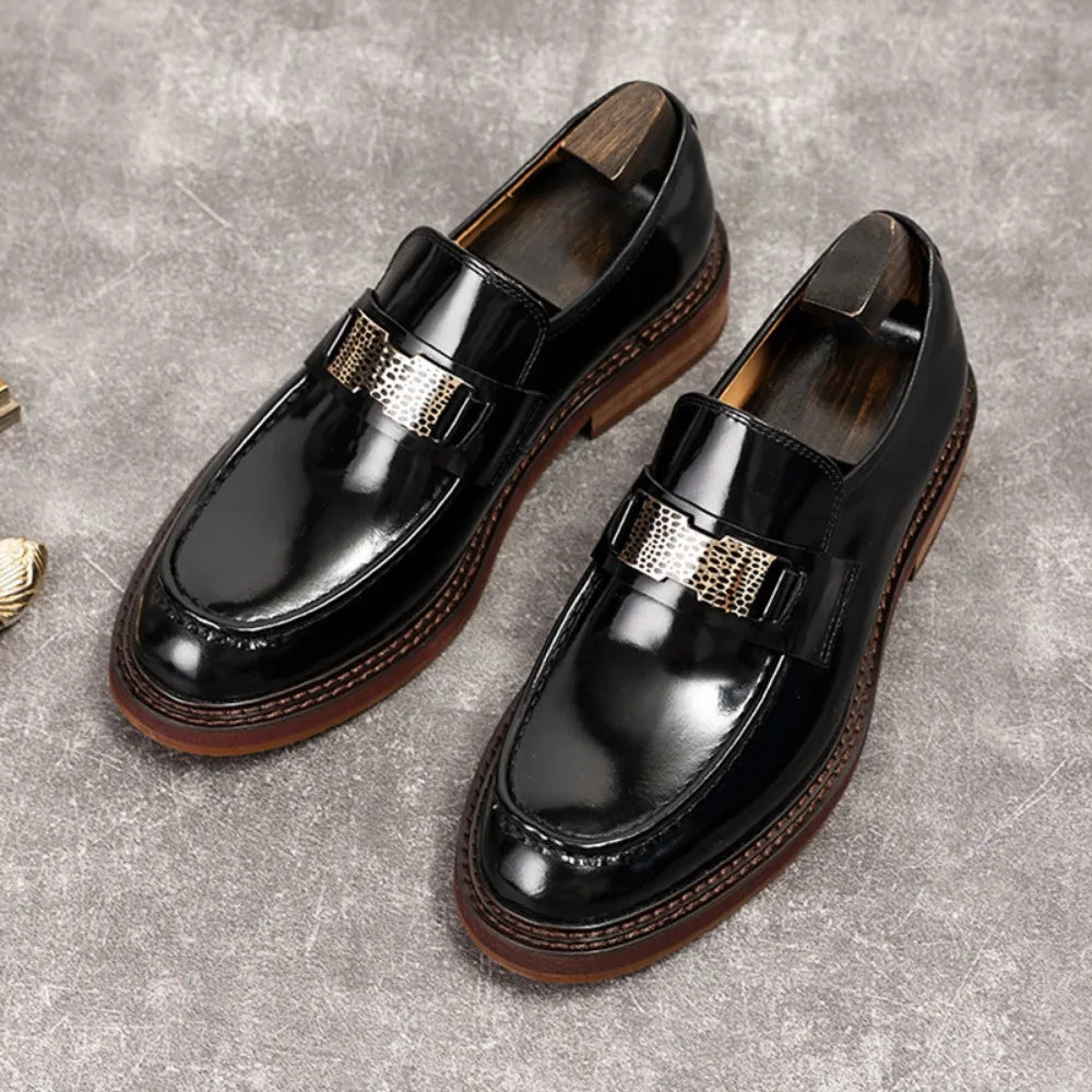 Leather Men Formal Shoes Luxury Brand 2025 Men's Loafers Dress Moccasins Breathable Slip on Brown Driving Shoes Plus Size 37-45