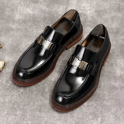 Leather Men Formal Shoes Luxury Brand 2025 Men's Loafers Dress Moccasins Breathable Slip on Brown Driving Shoes Plus Size 37-45