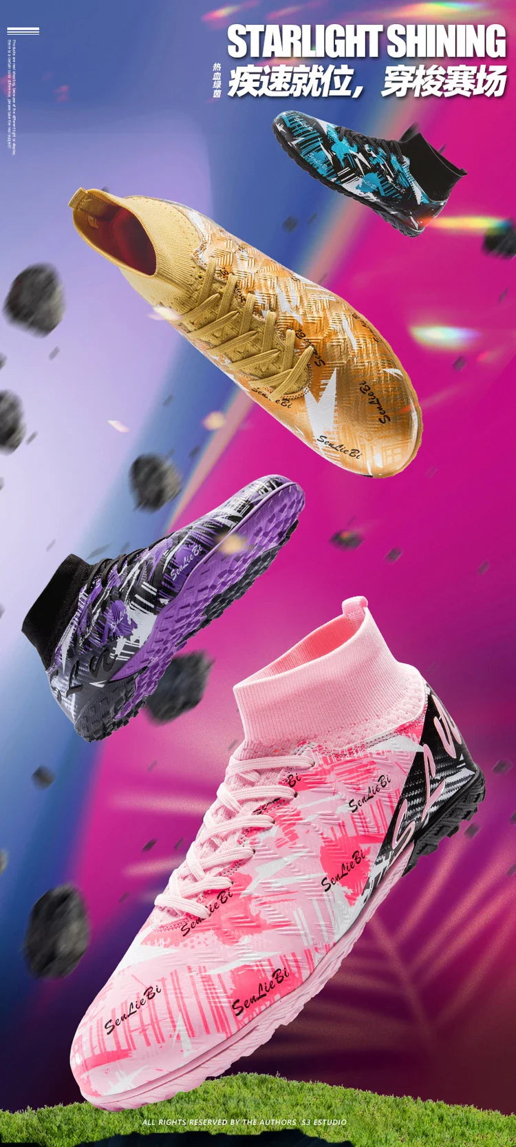 Size 34-46 Men FG/TF Football Boots Futsal Professional Unisex Kids Soccer Shoes Training Outdoor Boys Football Shoes Sneakers