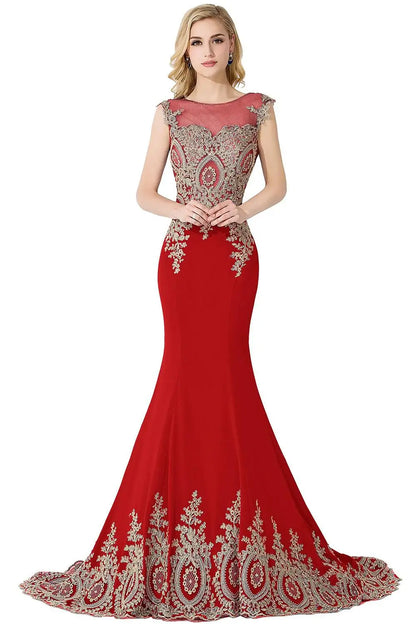 Vestidos de Baile Sereia de Renda Transparente, Luxuosos Apliques, Bordados, Missangas, Vestidos de Noite Ilusão, Vestido de Festa Longo