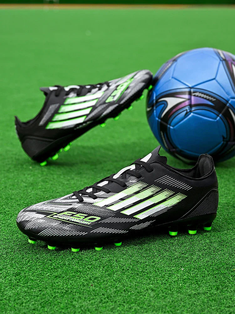 Soccer Cleats for Men Women Breathable Cushioned Insole Anti-Slip Football Shoes for AG/TF Outdoor Sports Boots