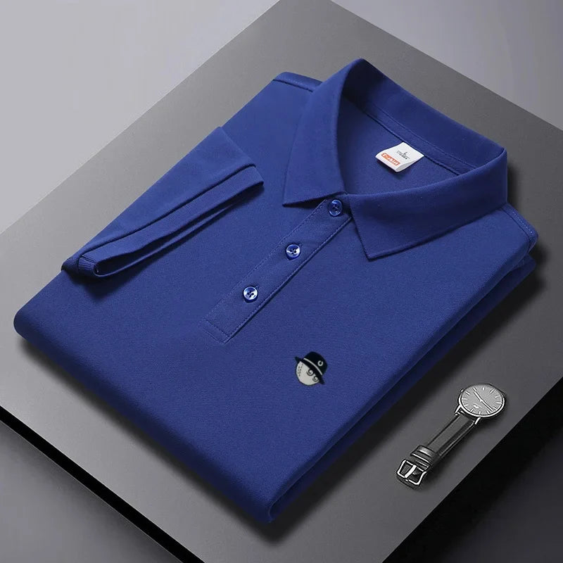 2026 new men's golf short sleeves polo shirt lapel printing ventilate t-shirt business leisure  comfortable exercise men's wear