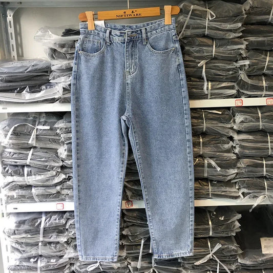 High-Waisted Slimming Harem Jeans Trendy Fashion Denim Pants