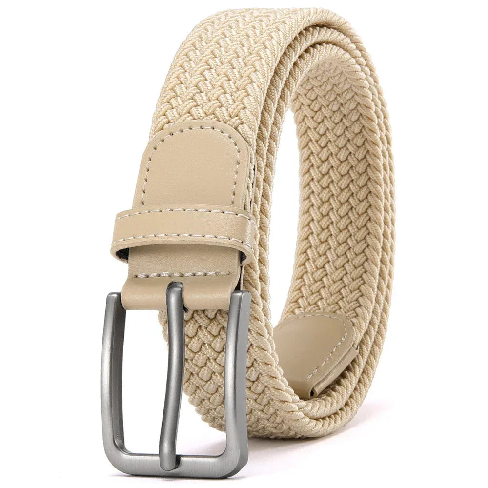 Men's Elastic Belts Unisex Casual Woven Belt for Men Outdoor Rock Climbing Training Work Belt with Jeans Belt of Women 115cm