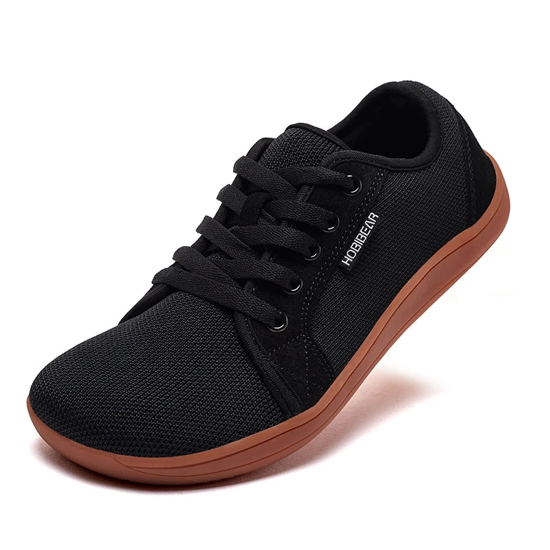 Tênis Esportivo Casual Unissex de Corrida com Cadarço e Zero Drop, Bico Largo, para Caminhada ao Ar Livre