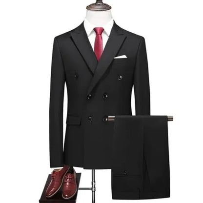 Men's Slim Fit 2 Piece Suit Elegant Business Wedding Party Blazer Jacket PantsElevate Your Look