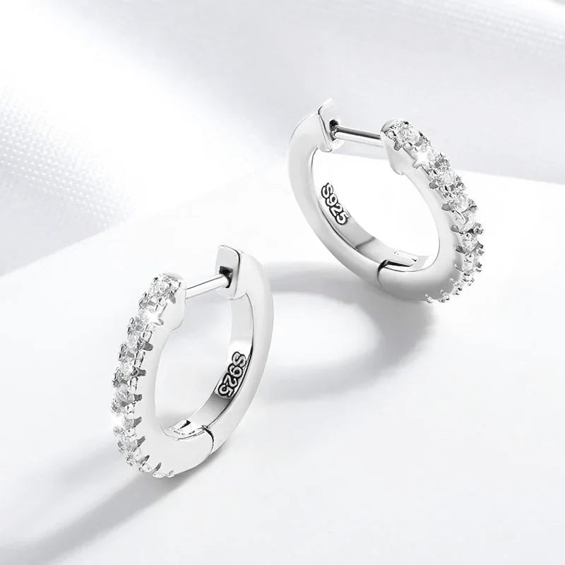 D Color All Moissanite Hoop Earrings for Women High Quality S925 Sterling Silver Jewelry Girl's Birthday Gift Wholesale