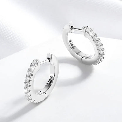 D Color All Moissanite Hoop Earrings for Women High Quality S925 Sterling Silver Jewelry Girl's Birthday Gift Wholesale