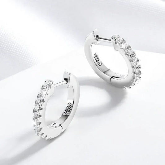 D Color All Moissanite Hoop Earrings for Women High Quality S925 Sterling Silver Jewelry Girl's Birthday Gift Wholesale