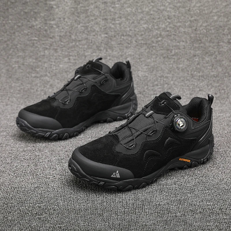 Leather Shoes for Men, Outdoor Hiking Shoes, Tourist Trekking Sneakers, Mountain Climbing Trail Jogging Shoes, Turnbuckle