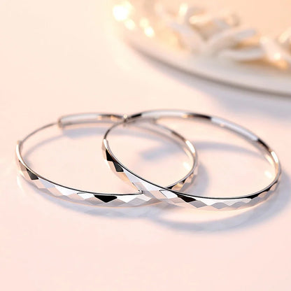 925 Sterling Silver Hoop Earrings For Women 18K Gold Plated Jewelry Dazzling Women's Hoops Earrings Christmas Gifts