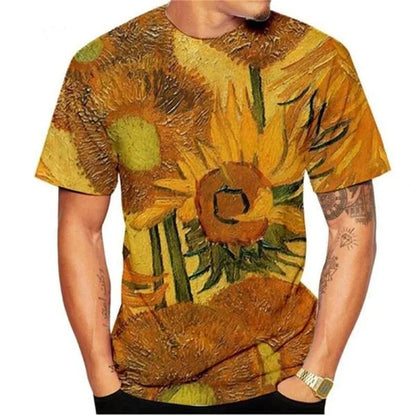 2026 Summer Vincent Van Gogh Art the Starry Night 3D Printed T-Shirt Men Women Causal Retro Short Sleeve Tee Tops Kids Clothing