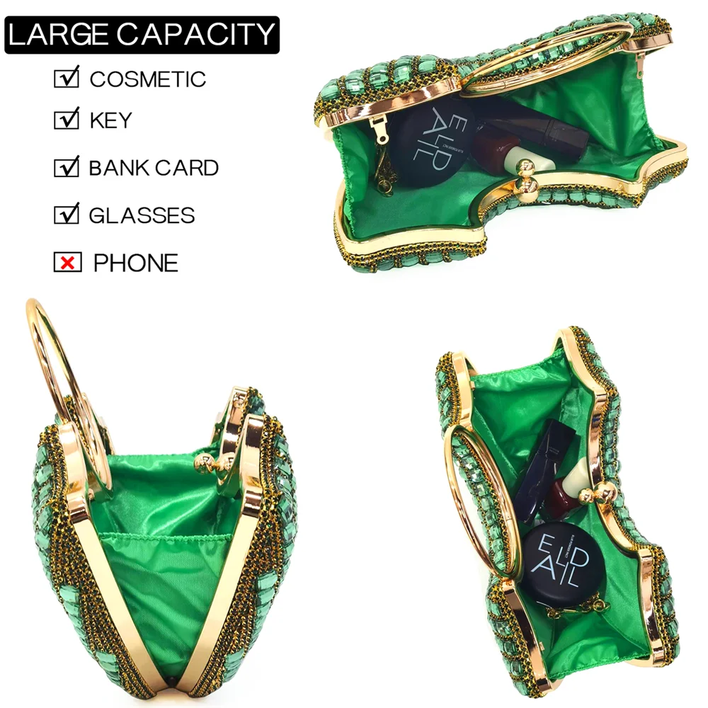 Latest High Heel Gold Color Atmospheric Luxury Pattern With Rhinestones Party Ladies Shoes And Bag Set