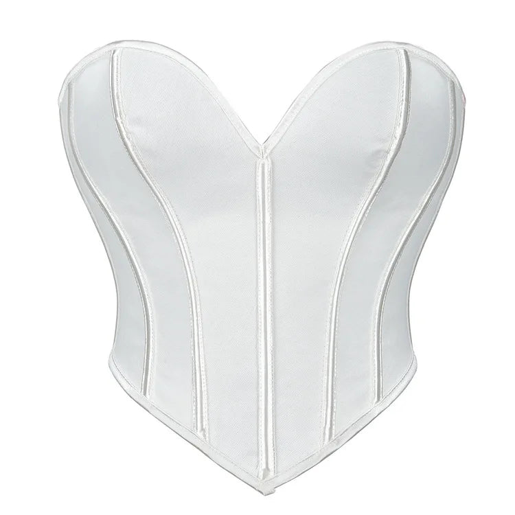 Women Fashion Corset Crop Top Lace Up Brocade Overbust Bustiers Body Shaper Lingerie Sexy Woman Push Up Corselet