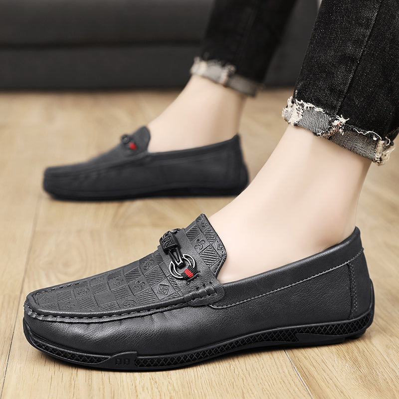 Fashion Leather Men Casual Shoes Slip on Formal Loafers Luxury Brand Comfortable Men Italian Soft Male Driving Shoes